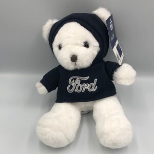 Ford White Plush Bear with Navy Hoodie - Branded Kids Toy